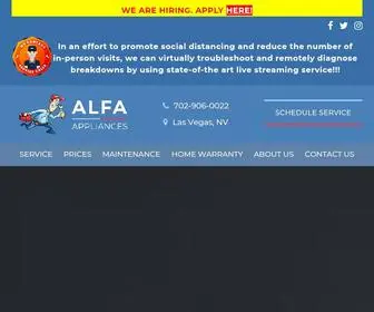 Alfaappliances.com(Locally owned) Screenshot