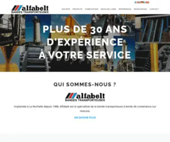 Alfabelt.fr(Alfabelt /// Fabrication de bandes transporteuses sur mesures) Screenshot