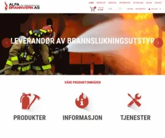 Alfabrannvern.no(Sikkerhetsprodukter innen brannvern) Screenshot