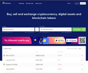 Alfacashier.com(Buy, Sell & Exchange Bitcoin, Litecoin, Ethereum, XRP, EOS, Tether and many other digital assets and blockchain tokens) Screenshot