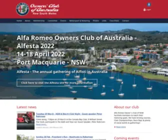 Alfaclubnsw.org.au(Alfa Romeo Owner's Club of Australia (NSW) Inc) Screenshot