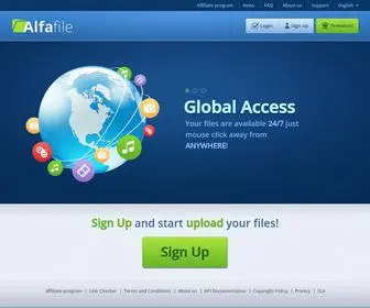Alfafile.net(Main page) Screenshot