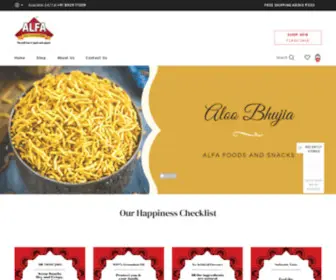 Alfafoodsandsnacks.com(Alfa Foods and Snacks) Screenshot