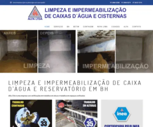 Alfalimpezadecaixabh.com.br(Limpeza caixa d'água e reservatório) Screenshot