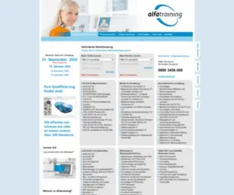 Alfatraining.de(Berufliche Weiterbildung der neuesten Generation) Screenshot