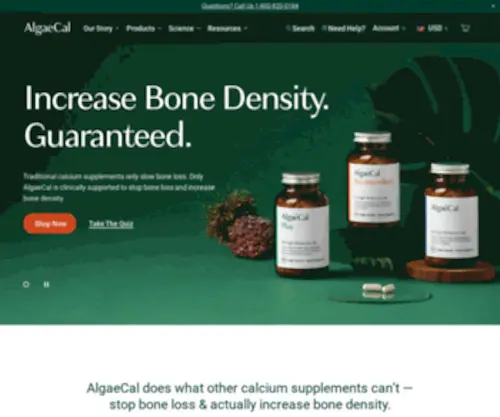 Algaecal.com(Natural Calcium Supplements To Increase Bone Density) Screenshot