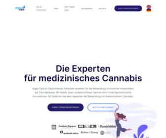 Algeacare.com(Die Experten für medizinisches Cannabis) Screenshot