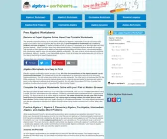 Algebra-Worksheets.com(Algebra worksheets) Screenshot