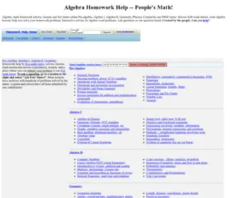 Algebra.com(Algebra Homework Help) Screenshot