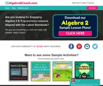 Algebra2Coach.com(Log) Screenshot