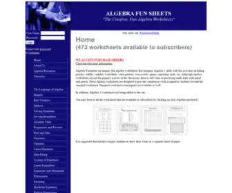 Algebrafunsheets.com(Index) Screenshot