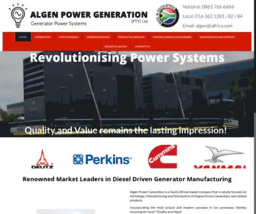 Algenpower.com(Diesel Power Generator for sale) Screenshot