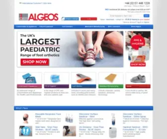 Algeos.com(Podiatry, Physio, Orthotics, Footwear, Components and Prosthetics supplies) Screenshot