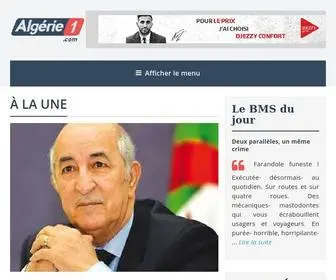 Algerie1.com(Algérie 1) Screenshot