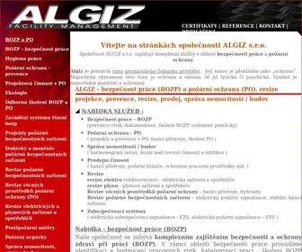 Algiz.cz(BOZP, bezpečnost práce, požární ochrana, školení BOZP, revize, revize hromosvodů) Screenshot