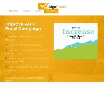 Algocheck.com(A thoughtfully designed Email Verification Service) Screenshot