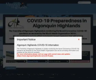Algonquinhighlands.ca(Township of Algonquin Highlands) Screenshot