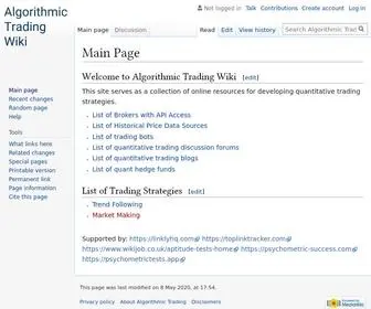 Algorithmictrading.wiki(Algorithmic Trading) Screenshot