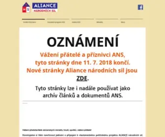 Aliancens.cz(Úvodní informace) Screenshot