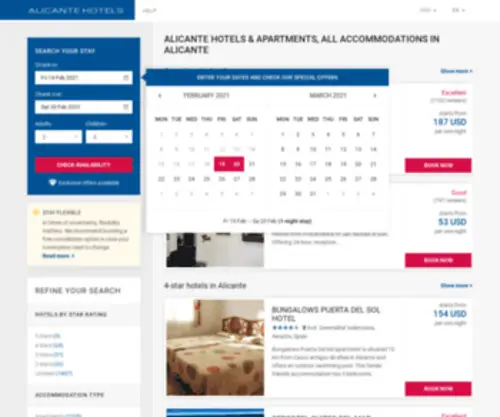 Alicantehotel.org(Alicante hotels & apartments) Screenshot