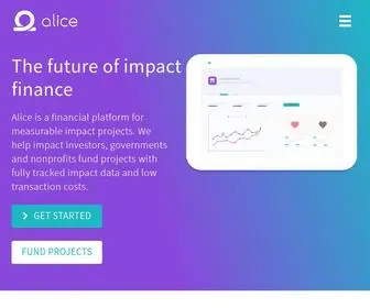 Alice.si(The future of impact finance) Screenshot