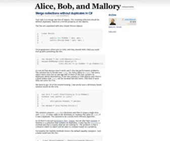 Alicebobandmallory.com(Alice, Bob, and Mallory) Screenshot