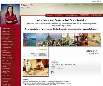 Alicehouusa.com(Alice Hou specializes in Cupertino CA Homes) Screenshot