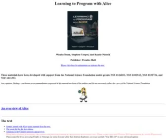 Aliceprogramming.net(Learning to Program with Alice) Screenshot