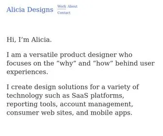 Aliciaux.com(Alicia Designs) Screenshot