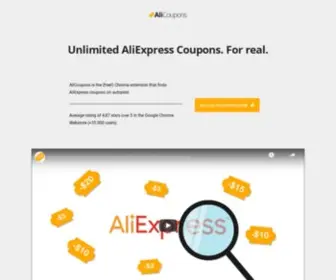 Alicoupons.org(Unlock unlimited AliExpress Coupons) Screenshot