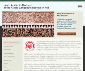 Alif-FES.com(Learn Arabic in Morocco at the Arabic Language Institute in Fez) Screenshot