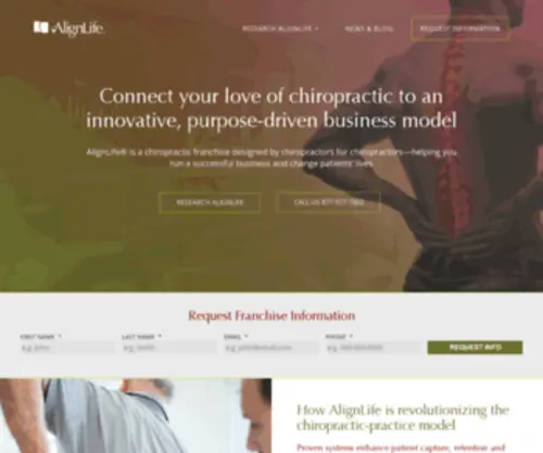 Alignlifefranchise.com(Own An AlignLife Chiropractic Franchise) Screenshot