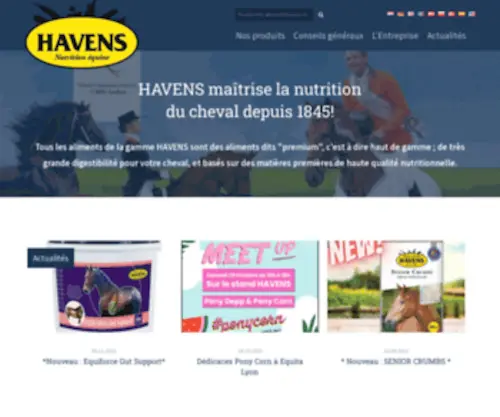 Alimentshavens.nl(HAVENS maîtrise la nutrition du cheval depuis 1845) Screenshot
