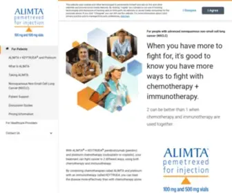 Alimta.com(Advanced NS mNSCLC Treatment) Screenshot