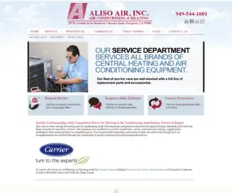 Alisoair.com(Air Conditioning & Heating Repair and Replacement) Screenshot