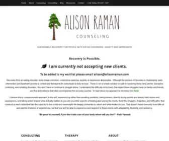 Alisonraman.com(Alison Raman Counseling) Screenshot