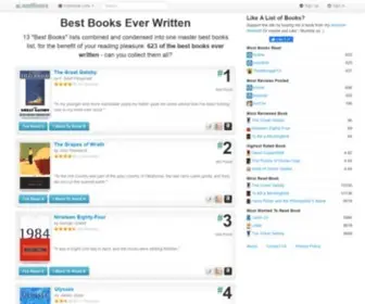 Alistofbooks.com(13 'Best Books' lists combined in to one master list) Screenshot