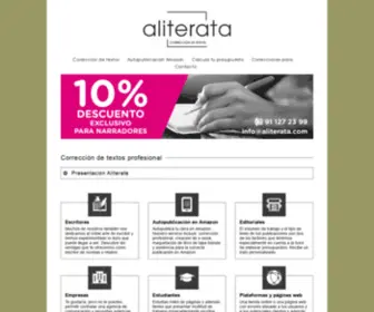 Aliterata.com(Corrección ortotipográfica y de estilo) Screenshot
