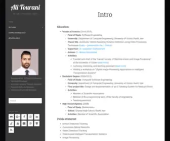 Alitourani.ir(Ali Tourani's Personal Website) Screenshot