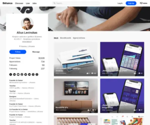 Alius.lt(Behance) Screenshot