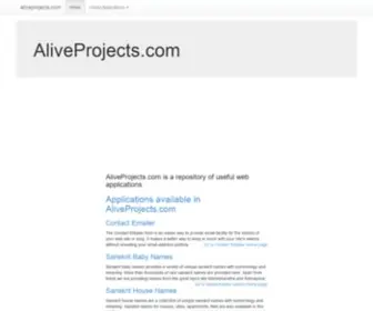 Aliveprojects.com(Repository of useful web applications) Screenshot