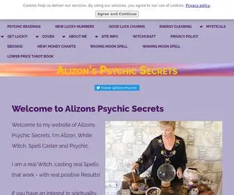 Alizons-PSYchic-Secrets.com(Alizons Psychic Secrets for Spell Casting & FREE advice and info) Screenshot