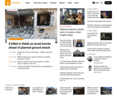 Aljazeera.com(Breaking News) Screenshot