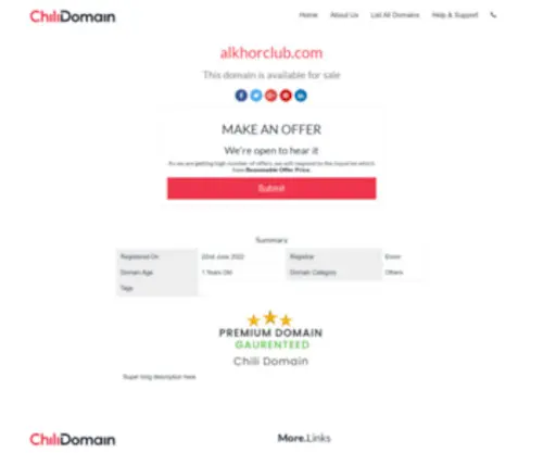 Alkhorclub.com(Premium Domain on SALE) Screenshot