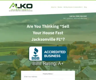 Alkoinvestment.com(Sell My House Fast Jacksonville FL) Screenshot