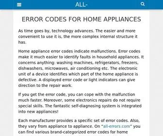 ALL-Errors.com(How FIX Problem for Home Appliances) Screenshot