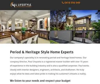 ALL-Lifestyle.com.au(All Lifestyle Constructions) Screenshot