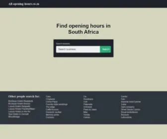 ALL-Opening-Hours.co.za(Find opening hours in South Africa) Screenshot