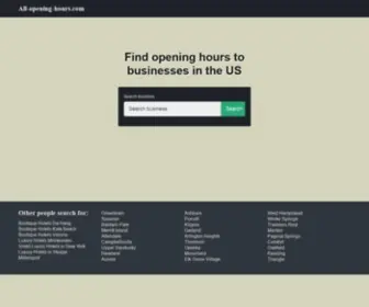 ALL-Opening-Hours.com(Find opening hours to businesses in the US) Screenshot