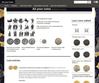 ALL-Your-Coins.com(All your coins bibliothèque de pièce de monnaie ancienne et nouvelle) Screenshot